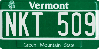 VT license plate NKT509