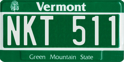 VT license plate NKT511