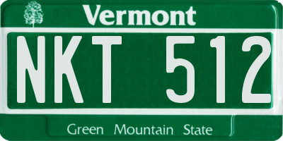 VT license plate NKT512