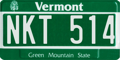 VT license plate NKT514