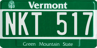 VT license plate NKT517