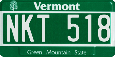 VT license plate NKT518