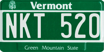 VT license plate NKT520