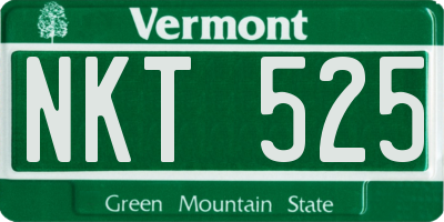 VT license plate NKT525