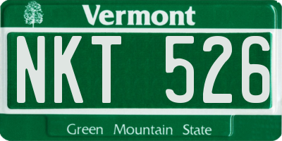 VT license plate NKT526