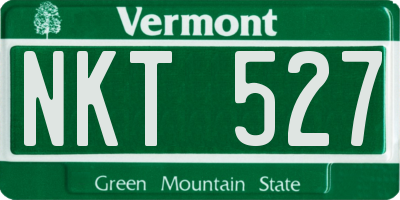 VT license plate NKT527