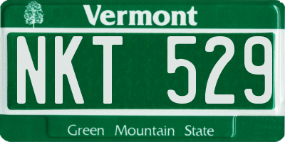 VT license plate NKT529