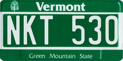 VT license plate NKT530