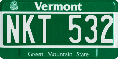 VT license plate NKT532