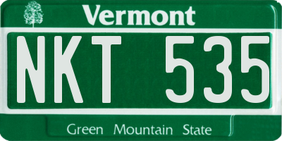 VT license plate NKT535