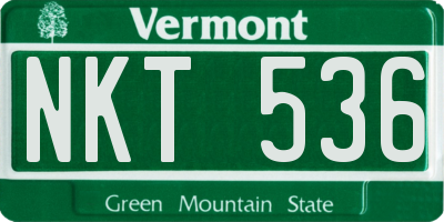 VT license plate NKT536