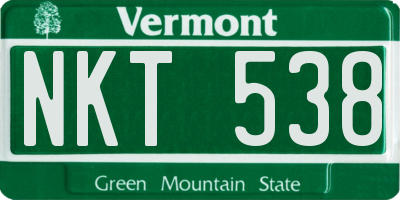 VT license plate NKT538