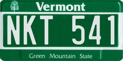 VT license plate NKT541