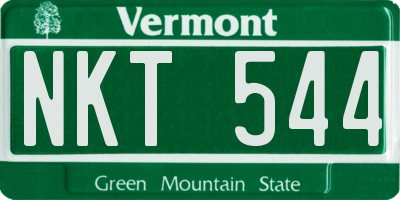 VT license plate NKT544