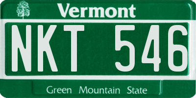 VT license plate NKT546