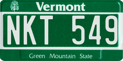 VT license plate NKT549