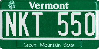 VT license plate NKT550