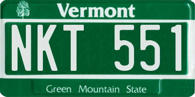VT license plate NKT551