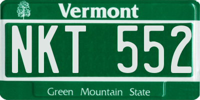 VT license plate NKT552