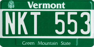 VT license plate NKT553