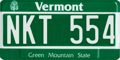 VT license plate NKT554