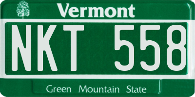 VT license plate NKT558