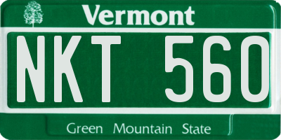 VT license plate NKT560