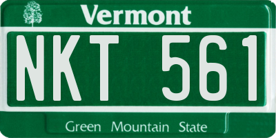 VT license plate NKT561