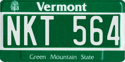 VT license plate NKT564