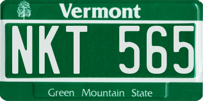 VT license plate NKT565