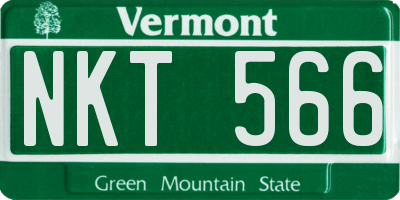 VT license plate NKT566