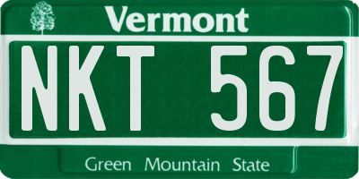 VT license plate NKT567