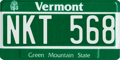 VT license plate NKT568