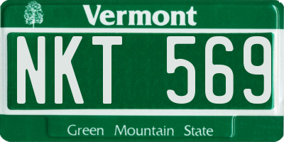 VT license plate NKT569