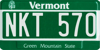 VT license plate NKT570