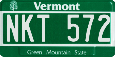 VT license plate NKT572