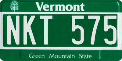 VT license plate NKT575