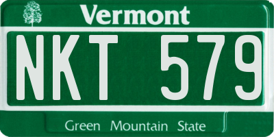 VT license plate NKT579