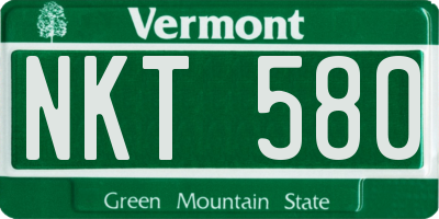 VT license plate NKT580