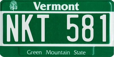 VT license plate NKT581