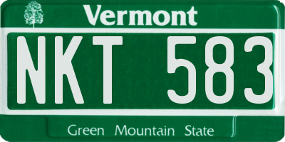 VT license plate NKT583