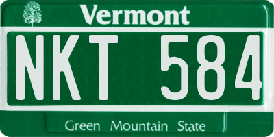 VT license plate NKT584