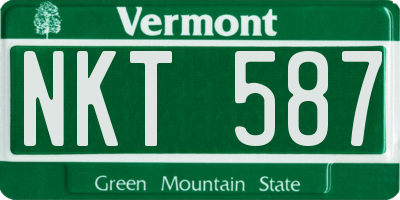 VT license plate NKT587