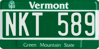 VT license plate NKT589