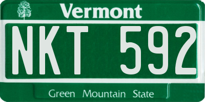 VT license plate NKT592