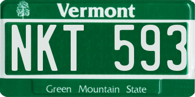 VT license plate NKT593