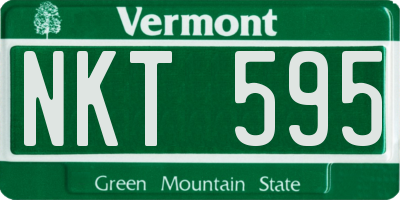 VT license plate NKT595