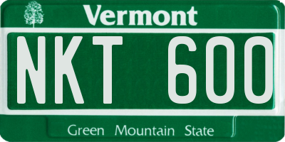 VT license plate NKT600