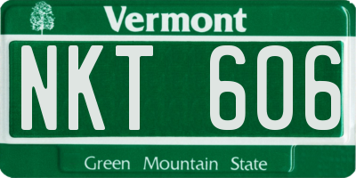 VT license plate NKT606