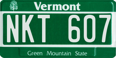 VT license plate NKT607